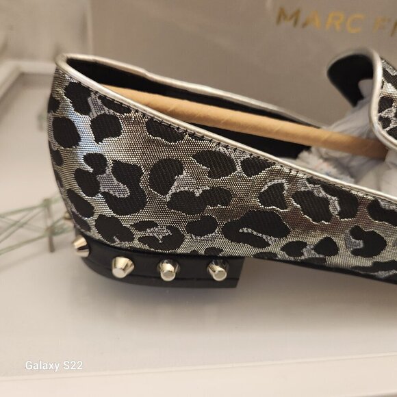 Marc Fisher Studded Slip-On Loafers Abree 3 Silver Multi. NIB. Size 5 - Picture 4 of 11
